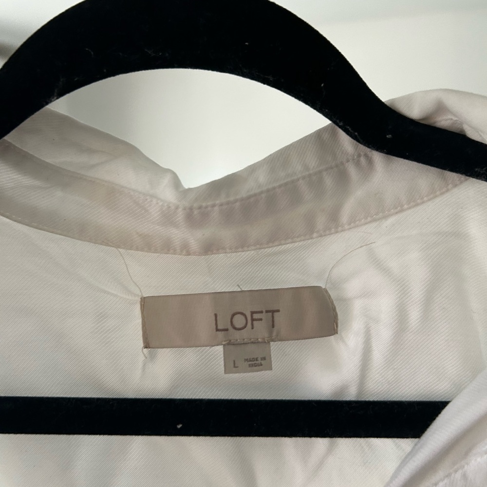 Loft White Button Down Blouse - image 2